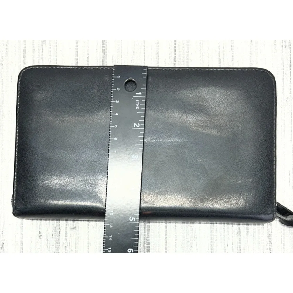 Rolodex RD310 Faux Black Leather Personal Organizer 6 Ring Binder Unused VTG